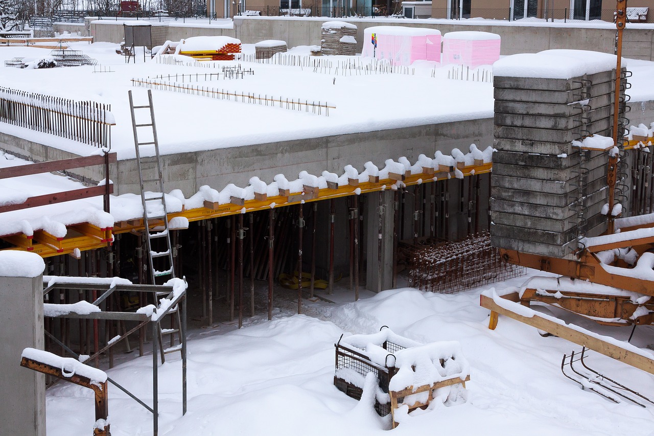 snow on construction site