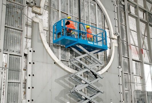 Electric Scissorlift on construction site